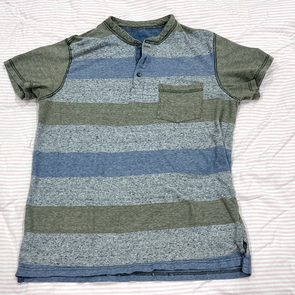 Striped Gray Blue Green Men's Short Sleeve Tee